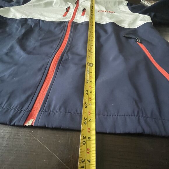 Toast Jacket 2XL Windbreaker Zip Color Block Navy White Orange Embroidered Hoody - Picture 10 of 12
